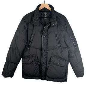 Crooks & Castles Puffer Jacket Men Medium Black Mult-Pockets Winter‎ Warm